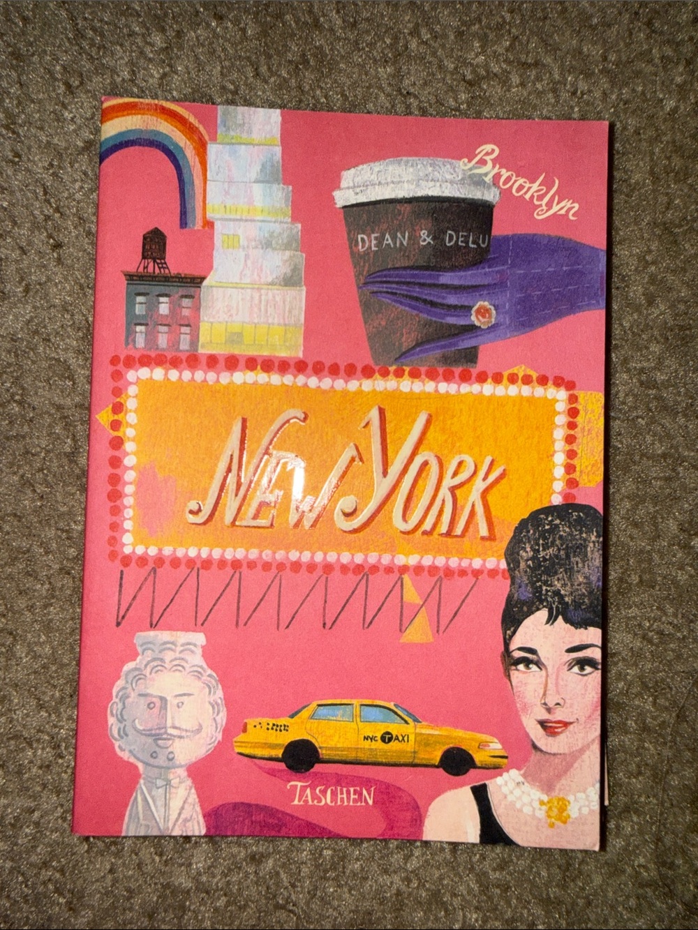 Taschen New York Wall Art Print in Pink and Yellow Accents